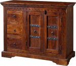MASSIVMOEBEL24.DE Oxford Akaatsia kapp, 106 x 50 x 85 cm, v&auml;rv: V&auml;rv: tumepruun v&auml;rvitud, Suurus: 106 x 50 x 85 cm (S x P x K)