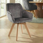 riess-ambiente.de Livorno Swivel Design tool Grey Velvet Beech Wood Legs S&ouml;&ouml;gitoa tool K&ouml;&ouml;gitool k&ouml;&ouml;gitool