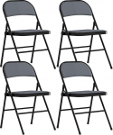 HOMCOM 4 klapptoolist koosnev komplekt, kaasaskantavad s&ouml;&ouml;gitoolid, siseruumide klapptoolid pehmendusega Corduroy istme ja terasraamiga, 45 L x 46 D x 78 H cm, Hall