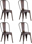 Komplekt 4 virnastatavat s&ouml;&ouml;gitooli metallist t&ouml;&ouml;stuslikus stiilis Vintage Sobib siseruumides &otilde;ues aiatool 85x45x45cm
