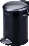 Fackelmann Paris Pedal Bin 3L Black Mat - Elegantne pr&uuml;gikast mattmustas, integreeritud kotihoidja, 2 kandek&auml;epidet, sobib vannituppa ja k&uuml;laliste tualetti.