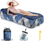 T&auml;ispuhutav diivan - 195 x 70 cm T&auml;ispuhutav diivan telkimisdiivan koos v&otilde;rkudega ja kandekotiga Veekindel mobiiltelefoni kohver, t&auml;ispuhutav &otilde;hudiivan Air Lounger Portable Inflatable for Outdoor Beach (merev&auml;e sinine)