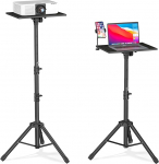 Projektor Stativ von 91 bis 119 cm, H&ouml;henverstellbarer Laptop Stativ mit Gooseneck Telefon Halter, Universal Projektor Stativ f&uuml;r Heimkino, B&uuml;hne, B&uuml;ro, DJ Racks