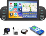 Hikity 2G + 64G autoraadio Android 15 Fiat Panda 2003-2012 jaoks 7-tollise puuteekraaniga, autoraadio Fiati jaoks traadita Carplay Android auto RDS/FM raadio BT GPS navigatsioon WiFi + tagurduskaamera +