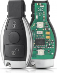 2-nupuga auto v&otilde;tme korpus auto v&otilde;tme kaugjuhtimispuldi asendus v&otilde;tme puhul sobib Mercedes Benz A B C CL CLK CLS E G GL M R S SL koos tera BGA 433MHz FSK Pr0grammeeritavaks
