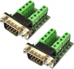 Hailege 2tk DB9 Male Adapter RS232 to Terminal RS232 Serial to Terminal DB9 Connector Adapter Convert Convert