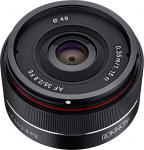 Rokinon IO35AF-E 35mm f/2.8 ultra kompaktne lainurkobjektiiv Sony E Mount Full Frame objektiivile, must