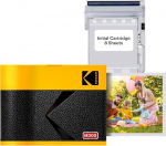 KODAK Mini 3 ERA 4PASS Mobile Photo Printer (7.6 x 7.6 cm) Photo Printer + 8 Sheets, Yellow