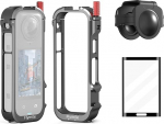 Multifunktsionaalne raamipesa Insta360 X4 jaoks, alumiiniumist korpus ja kaitsekate, k&uuml;lmkinga liides 6,35 mm keermega, kokkupandav koos silikoonist objektiivi korgiga Insta360 X4 tarvikutele