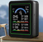 &Otilde;hukvaliteedi monitor siseruumides, 10 in 1 kaasaskantav Smartair Quality Tester CO2 | CO | TVOC | HCHO | Temp | AQI | PM0.3-1 tuvastamine Hum kodutehnika, lemmikloomad, auto, hotell (must)