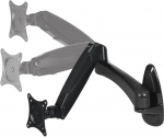 ARCTIC W1-3D - Wall Mount with Full Motion Gas Lift Arm, Wall Space-Saving Attachment, up to 43''/49'' Ultrawide, up to 8 kg (17.6 lbs), simple and quick installation - Black