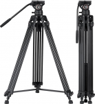 Cayer videostatiivide s&uuml;steem, BV30L 72 tolli - professionaalne k&otilde;rgtehnoloogiline alumiiniumist topeltstatiiv, K3 vedelikupea, keskosa, 13,2 LB, DSLR videokaamera, pluss 1 boonus kiirv&auml;ljalaskeplaat