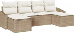 Rantry 6-teilige Garten Sofa Set mit Kissen Beige Poly Rattan Gartenlounge Model3346831
