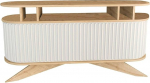 Dmora Zaurak elutoa buffet, k&uuml;ljepaneel, k&ouml;&ouml;gikapp, 150 x 43 x 75 cm, tamm ja valge, E