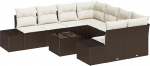 Model3346998 9-osaline aia diivan komplekt koos padjaga Brown Poly Rattan Garden Lounge