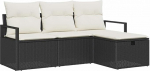 4-osaline aia diivan komplekt koos pehmendusega Must Poly Rattan Garden Lounge Model3359146