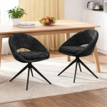 BonVache komplekt 2 p&ouml;&ouml;rlevat s&ouml;&ouml;gitooli, 360&deg; p&ouml;&ouml;ratavad k&ouml;&ouml;gitoolid, polsterdatud toolid, linased toolid seljatoega, metallist jalad, polsterdatud iste k&ouml;&ouml;ki, elutuppa, s&ouml;&ouml;gituppa, tumehall