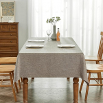 BALCONY & FALCON Rectangular Jacquard Tablecloth, Linen Look Tablecloth for Kitchens, Restaurants, Cafes, Gardens, Outdoors, Parties, Weddings, Festivals, Brown-Beige, 140 x 240 cm