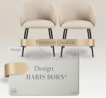 Haris B&oslash;rn Design S&ouml;&ouml;gitoa toolid (2 tk) beež - Skandinaavia s&ouml;&ouml;gitoa toolid ajatu kujuga, Premium polsterdatud toolid, kaasaegne s&ouml;&ouml;gitool, 30-p&auml;evane riskivaba test.