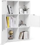 KOMFOTTEU 3-korruseline raamaturiiul 6 sektsiooniga, kuubikriiul, raamaturiiul, vabalt seisev, seisev riiul, kontoririiul 3 uksega, arhiveerimisriiul, 60 x 29 x 90 cm