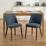 DAYALANE S&ouml;&ouml;gitoolide komplekt, 2 tooli, k&ouml;&ouml;gitoolid, polsterdatud toolid puidust lina jalgadega, elutoa toolid s&ouml;&ouml;gituppa, elutuppa, k&ouml;&ouml;ki, magamistuppa, sinine v&auml;rviga