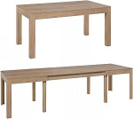 Praktiline Grand Mini s&ouml;&ouml;gilaud 140-260 x 80 x 76 cm S&ouml;&ouml;gilaud 4-10 inimesele, mille lauaplaat on pikendatav kuni 260 cm pikendatav k&ouml;&ouml;gilaud S&ouml;&ouml;gilaud pikendatav laud (Sonoma Tamm)
