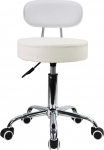 KKTONER Wheelchair Swivel Chair with Backrest Height-Adjustable Swivel Stool White