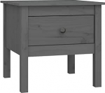 SDWEHO7 K&otilde;rvallaud, kohvilaud, diivanilaud, v&auml;ike elutoa laud sahtliga, kitsas &ouml;&ouml;kapilaud v&auml;ikestesse ruumidesse, hall, 50 x 50 x 49 cm, massiivne m&auml;nnipuit