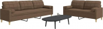 Tidyard 2-TLG. Sofagarnitur mit Dekokissen Braun Stoff, Polstersofa Loungesofa f&uuml;r Wohnzimmer Eingangsbereich B&uuml;ro3278338