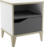 Demeyere Table de Chevet & Nuit Enfant Blanc - Gar&ccedil;on & Fille - Produit Robust Pour la Chambre des Plus Petits - Fabriqu&eacute; en France 37 x 33 x 43 cm