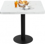 Mingone Ruudukujuline s&ouml;&ouml;gilaud 80 x 80 cm, valge marmori v&auml;limusega k&ouml;&ouml;gilaud, MDF lauaplaat ja metallist raam, k&ouml;&ouml;ki, s&ouml;&ouml;gituppa, r&otilde;dule, elutuppa.