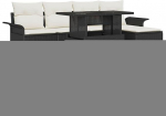Rantry 8-teiliges Garten-Sofa-Set mit Kissen Schwarz Poly Rattan Gartenlounge Model3348323