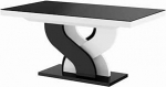 Furniture24 Bella Design s&ouml;&ouml;gilaud, pikendatav 160 kuni 256 cm, k&otilde;rgl&auml;ikega akr&uuml;&uuml;llaud, k&ouml;&ouml;gilaud (must k&otilde;rgl&auml;ikega / valge k&otilde;rgl&auml;ikega)