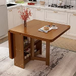 Massiivpuidust s&ouml;&ouml;gilaud koos riiuliga, mitmek&uuml;lgne kokkupandav laiendatav laud k&ouml;&ouml;gi/kabineti jaoks, kokkupandav 3 kujuga, toetab 400kg