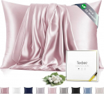 Texbee Siidist padjap&uuml;&uuml;r 40 x 60 cm juustele ja nahale Peidetud t&otilde;mblukk, 1 tk Siidist padjap&uuml;&uuml;r naistele meestele Mugav hingav, roosa