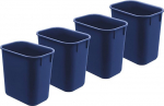 Acrimet Waste Paper Bin, Desk Bin, 3.25 Gallon/13 Quart/12 Litre (Plastic) (Blue Colour) (Set of 4)