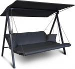 Angerer Freizeitm&ouml;bel GmbH Hollywood Swing Lounge Zip - Garden Swing Made in Germany - Swing for Sitting, Lying and Relaxing - with Bed Function - Easy Assembly (Dark Grey Weatherproof)