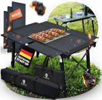 Castra Premium telkimislaud integreeritud grilliga - Alumiinium 7075, reguleeritava k&otilde;rgusega, ilmastikukindel, uuenduslik kokkupandav s&uuml;steem, multifunktsionaalne laud ja telkimise tarvikud aeda, reisimiseks