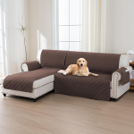 H.Versailtex 100% veekindel sektsiooniline diivan Slipcovers 2 Piece Corner Diivan Cover Sectional Diivan Cover L kuju istme laius 247cm (vasakpoolne Chaise Lounge Cover + 3 istekoha diivan kate, pruun)