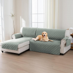 H.Versailtex Sectional diivan Slipcovers 100% veekindel 2 tk nurgas diivan kate L kuju istme laius 247cm (vasakpoolne Chaise Lounge kate + 3 istekoha diivan kate, Lilypad)
