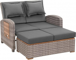 Endorphin Bahia Tobago aiasohva teakpuust osadega - mitmek&uuml;lgne multifunktsionaalne lamamistool aeda ja terrassile, &otilde;ues lamamistool - aiasohva - 117 cm x 93 cm x 74 cm