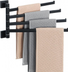 Mooche 180&deg; p&ouml;&ouml;rlev r&auml;tikukang, 26 cm, 4-kandiline ruudukujuline 304 roostevabast terasest r&auml;tikukang, puurimiseks varjatud kruvidega vannitoa, k&ouml;&ouml;gi ja garderoobi jaoks, must