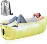 T&auml;ispuhutav telkimissohva rand, 230 x 70 cm Air Diivan Outdoor, Air Bag, Air Lounge, Air Bean Bag, Outdoor Lounger Diivan, Picnics, Gardens, Music Festivals (paks v&otilde;rkkangas, kollane)