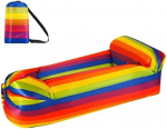 T&auml;ispuhutav diivan, veekindel rannas lamamistool, kaasaskantav &otilde;hkdiivan, v&auml;lissohva koos kandekotiga, rebenemiskindel telkimissohv telkimiseks, rannale, v&auml;ljas, reisimiseks (180 x 88 x 63 cm, Rainbow)