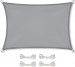 CelinaSun p&auml;ikesepurje Vetth&uuml;lgav PES ristk&uuml;lik 3 x 4 m helehall UPF 50+ Premium p&auml;ikesekaitse koos paigaldusk&ouml;itega