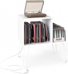 GOPLUS k&uuml;ljelaud koos laadijaga, plaadim&auml;ngija stend eemaldatava vaheseinaga, avatud riiul ja vastupidavad metalljalad, plaadihoidja magamistuppa, elutuppa ja kontorisse (valge)