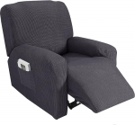 Highdi Stretch Cover for Relaxing Chair, Complete Armchair Protector, Stretch Relaxing Chair Covers, 1 Piece, Jacquard Plain Elastic Armchair Cover for TV Chair, Lounger, Armchair (Dark Grey)