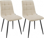 S&ouml;&ouml;gitoa toolid komplekt 2 polsterdatud k&otilde;rge seljaga linasest disainist s&ouml;&ouml;gitoolid metallist alusega s&ouml;&ouml;gituppa, elutuppa, k&ouml;&ouml;ki, magamistuppa ja vastuv&otilde;turuumi, beež