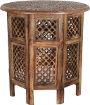 Casa Moro Hamza idamaine k&uuml;ljelaud l&auml;bim&otilde;&otilde;t 52 cm &uuml;mmargune k&otilde;rgus 54 cm Mango t&auml;ispuidust pruun k&auml;sitsi nikerdatud k&auml;sitsi valmistatud kohvilaud Vintage diivanilaud NH-5326-A