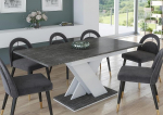 Furneo kaasaegne pikendatud s&ouml;&ouml;gilaud 120-160cm Hall marmori efektiga Tavolo02 MDF